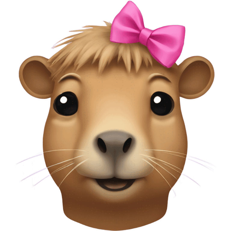 Capybara with pink bow on the right side of head emoji