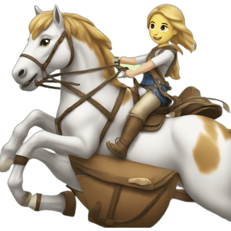 Cat ride on horse  emoji