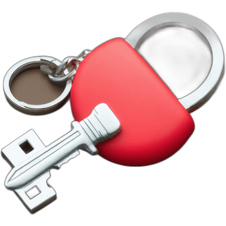 Old silver key with red buoy key ring emoji