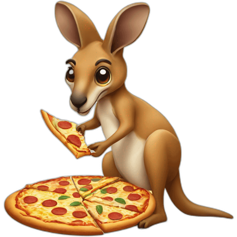 kangaroo eating pizza emoji