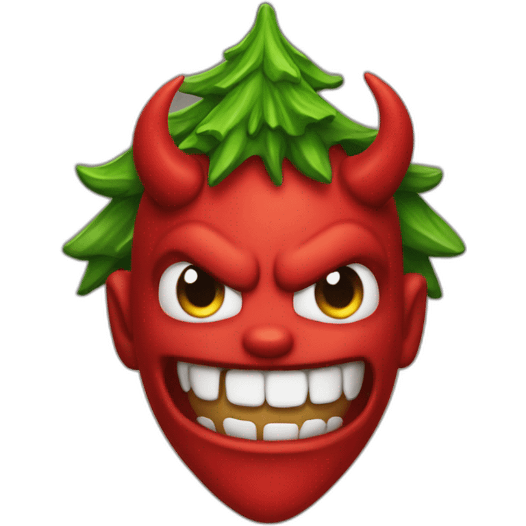 Hot face devil Christmas tree emoji