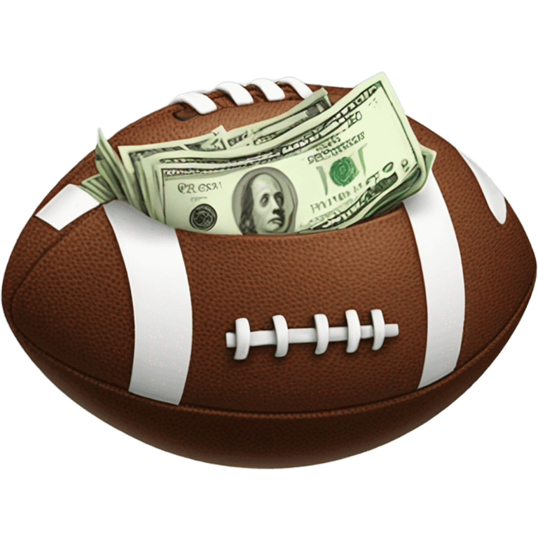 Football with cash bundles  emoji