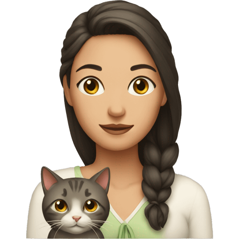 Woman and cat emoji