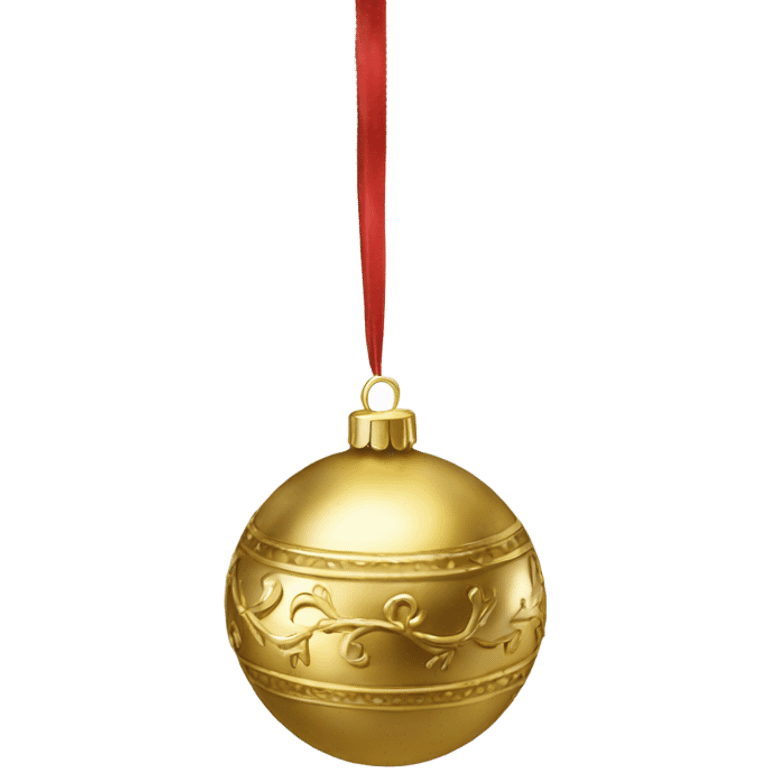 Realistic metallic Christmas gold ornament emoji