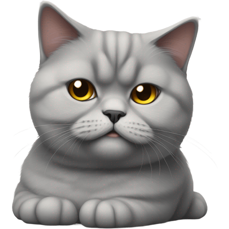 fluffy  bored looking british shorthair cat emoji