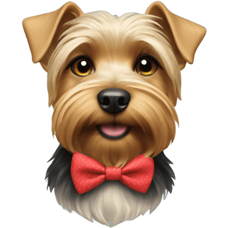 York Terrier with bow tie emoji