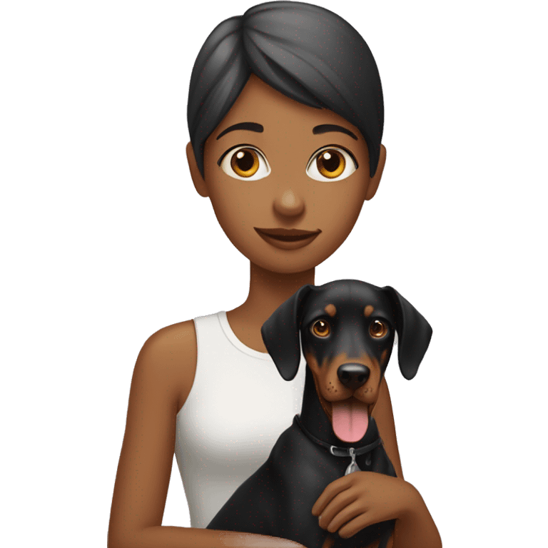 girl with doberman  emoji