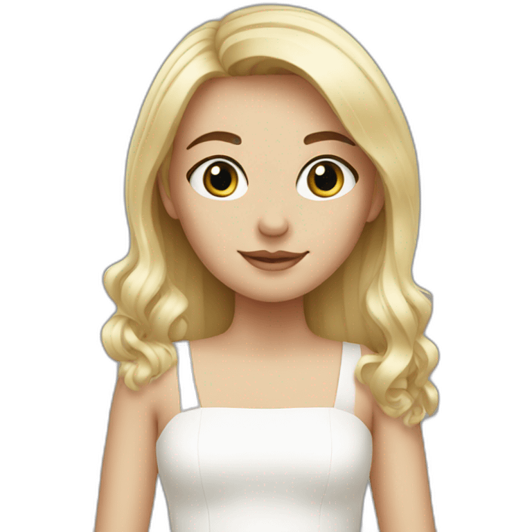 Girl, Blonde Hair , White Dress emoji