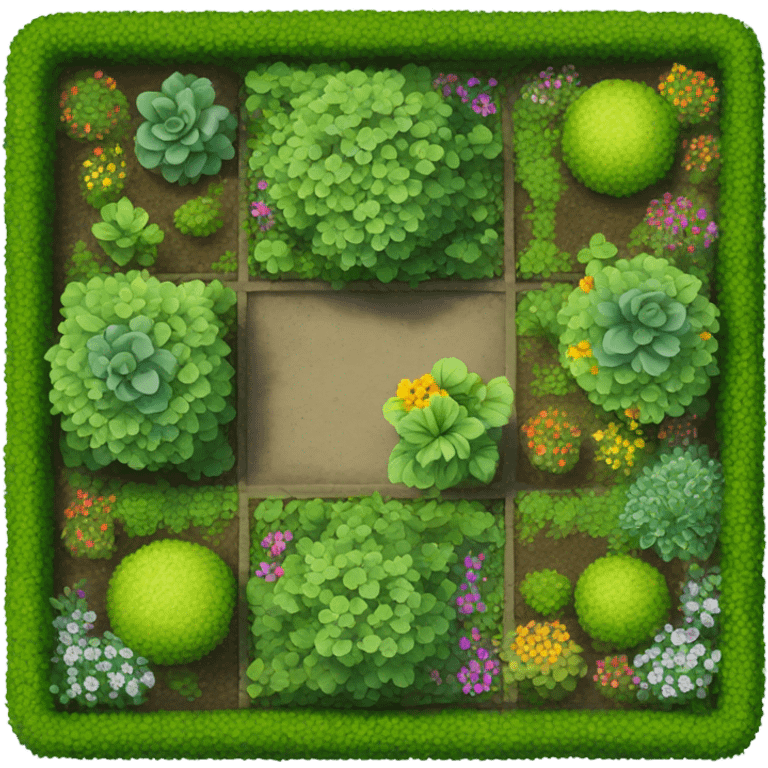 Garden on a floating square, top view emoji