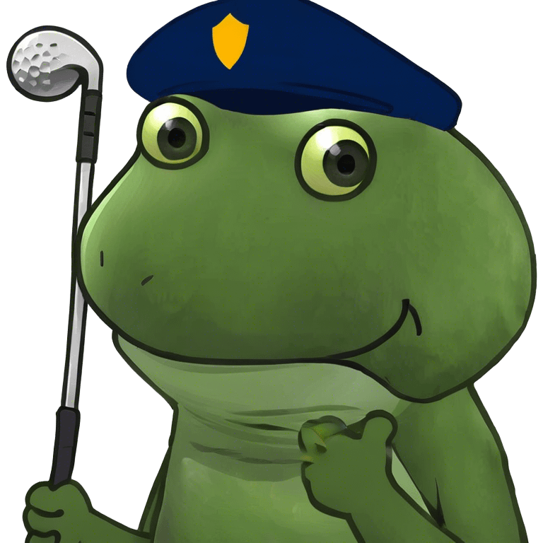 Bufo putting on a golf course emoji