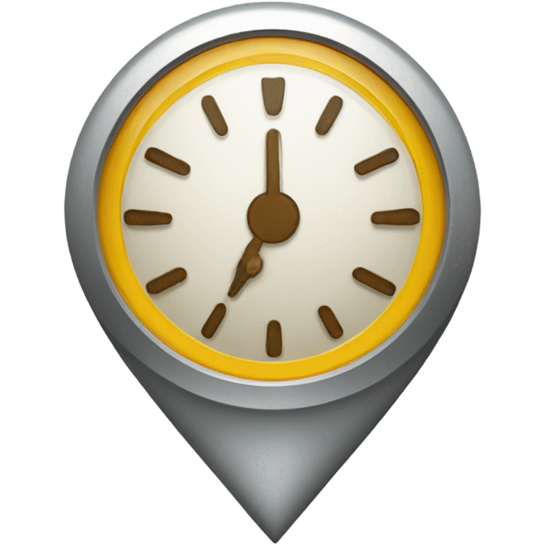 location pin with clock inside of it emoji