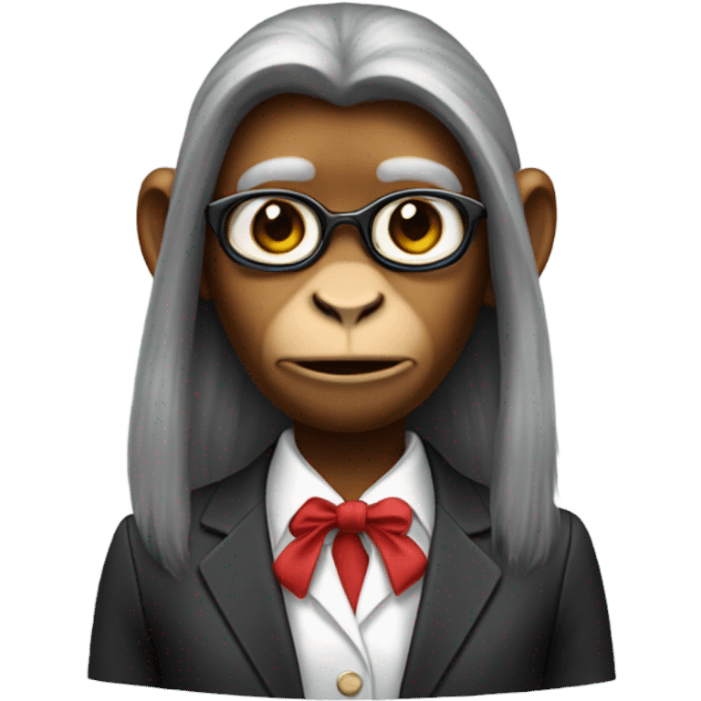 Monkey lady long hair wearing suit jacket  emoji