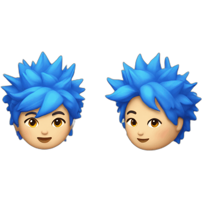 Older fat lesbian Chilean very short spiky bright blue hair emoji