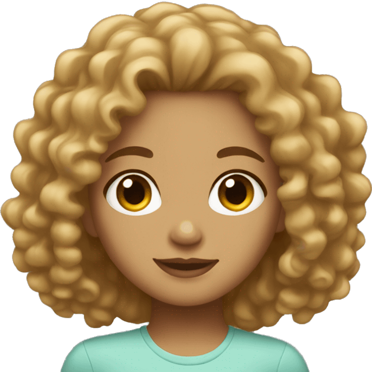 light skin girl with curly hair emoji