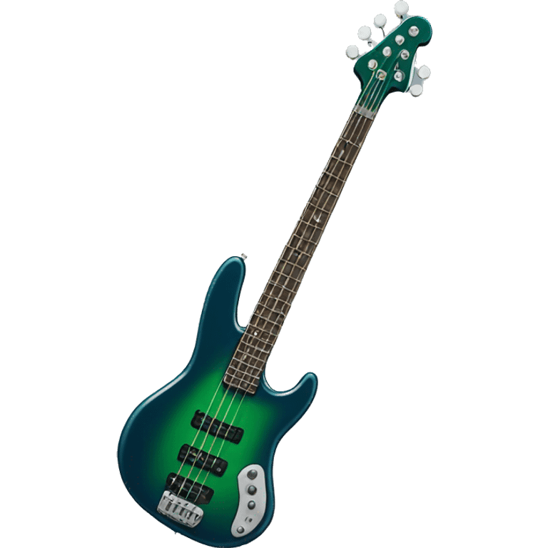 Dark blue green bass guitar emoji