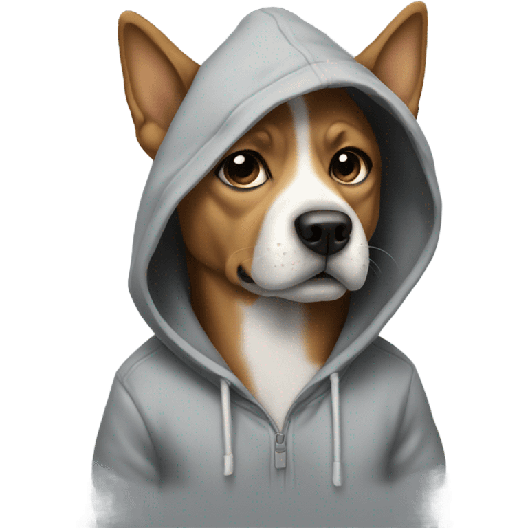 Dog wearing a hoodie emoji