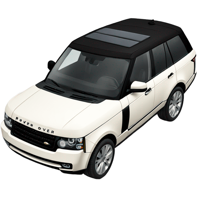 White Range Rover with a black roof emoji