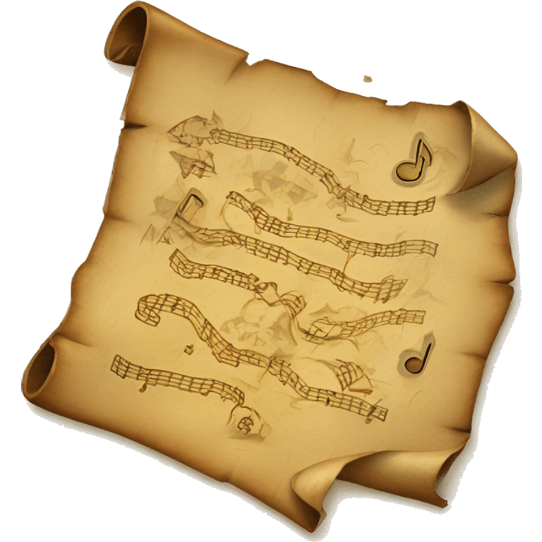 Treasure map with music inside emoji