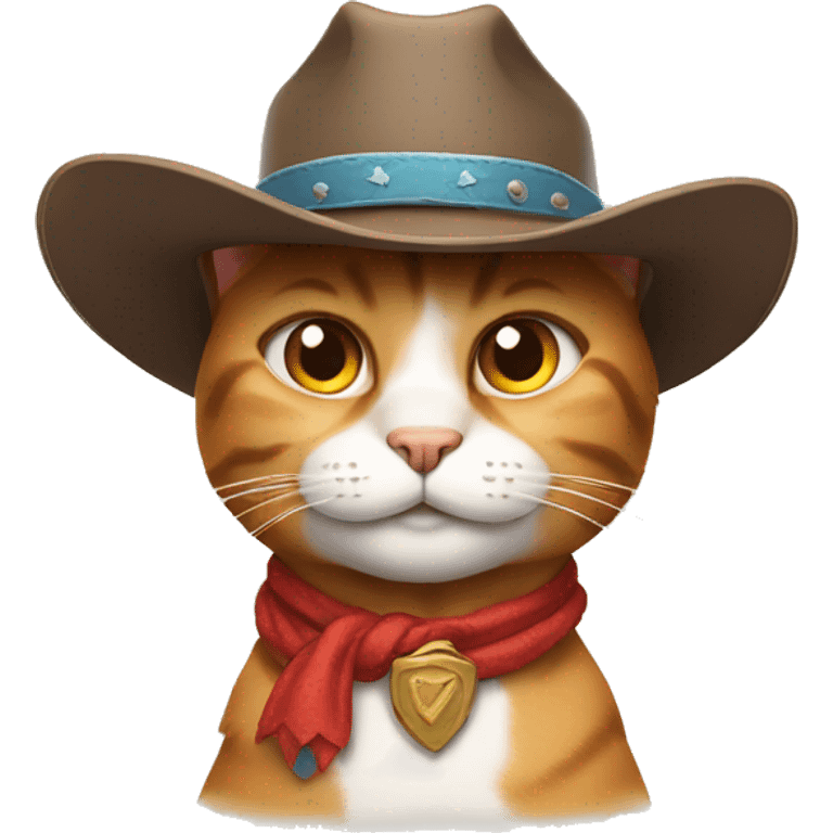 Smirking cat wearing cowboy hat emoji