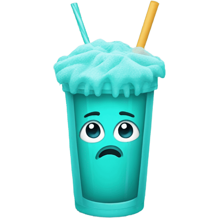 Turquoise slushie emoji