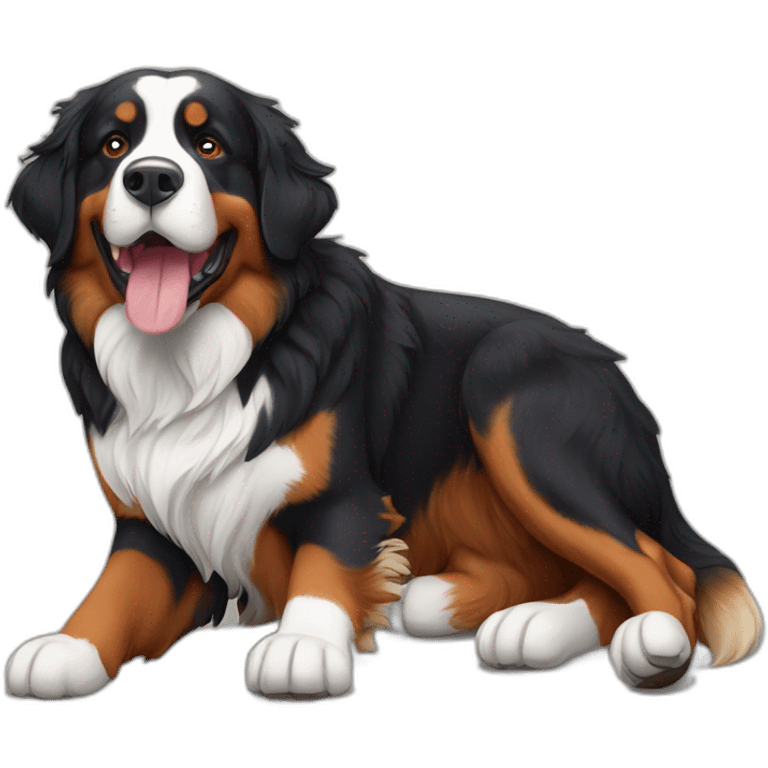 bernese mountain dog with a sami emoji