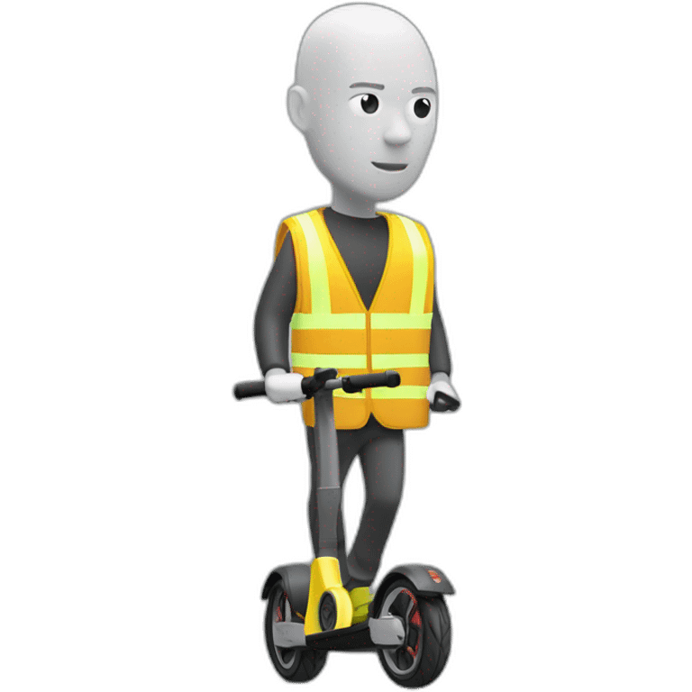 xiaomi trottinette electrique bald man with yellow safety vest emoji