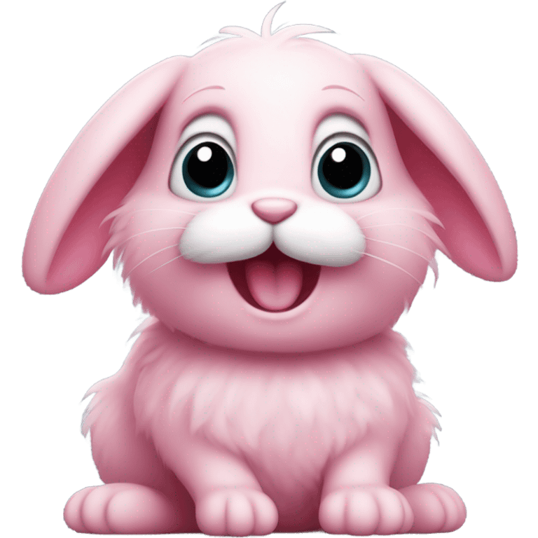 Cute happy pink bunny emoji