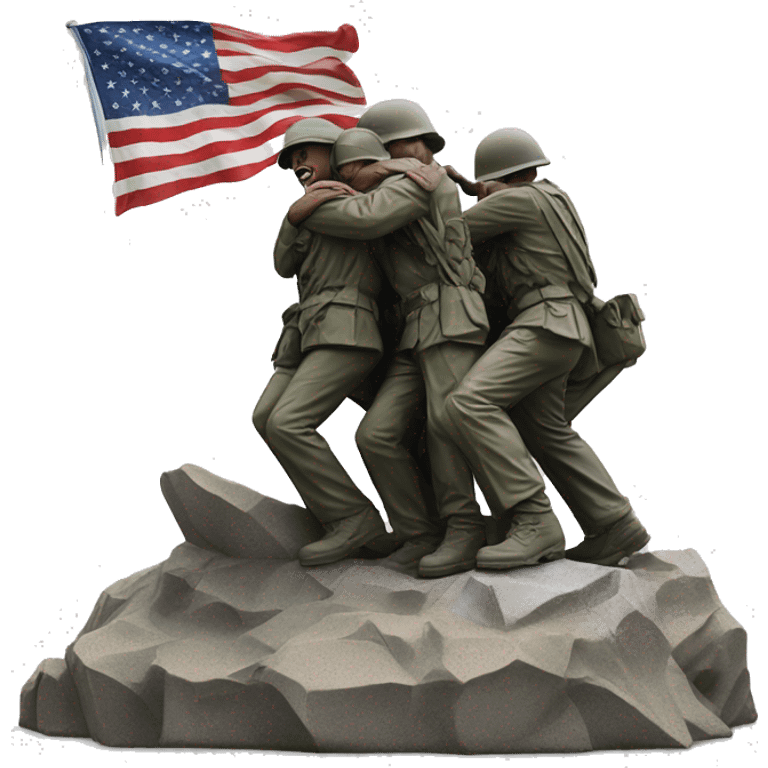 realistic portrait of the Iwo Jima memorial  emoji