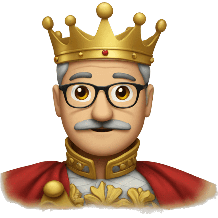 card with the King, the king with round glasses and a moustache emoji