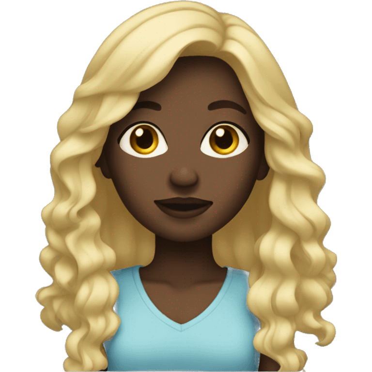 dark skinned blonde girl emoji