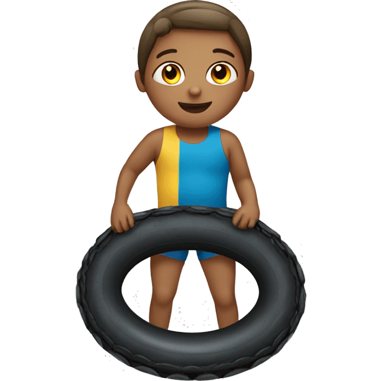 a children with swimming tire emoji