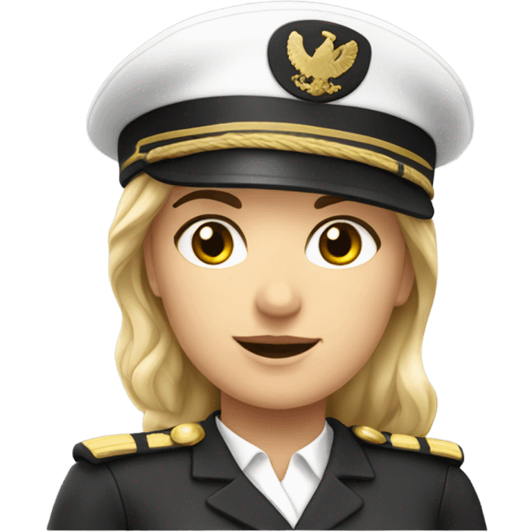 German Ship Captain Woman white Uniform  emoji