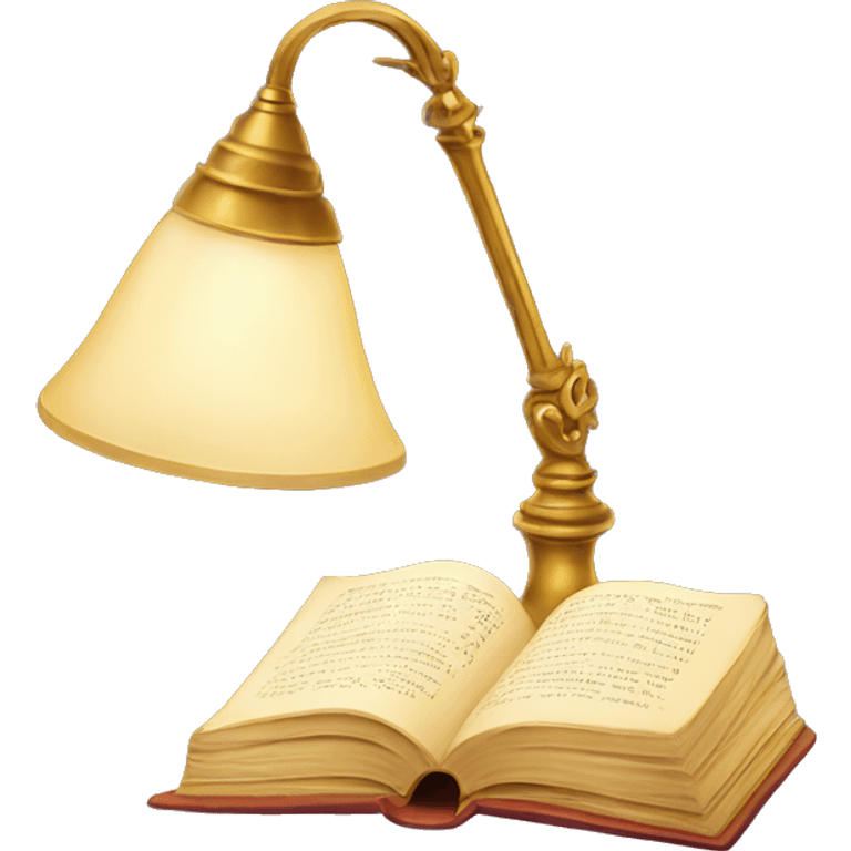 vintage lamp with open book emoji