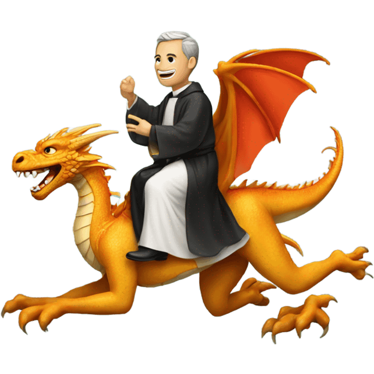 Priest riding dragon  emoji