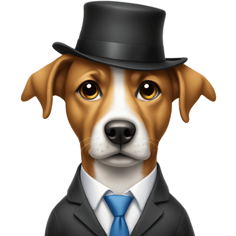 Dog with suit and hat emoji