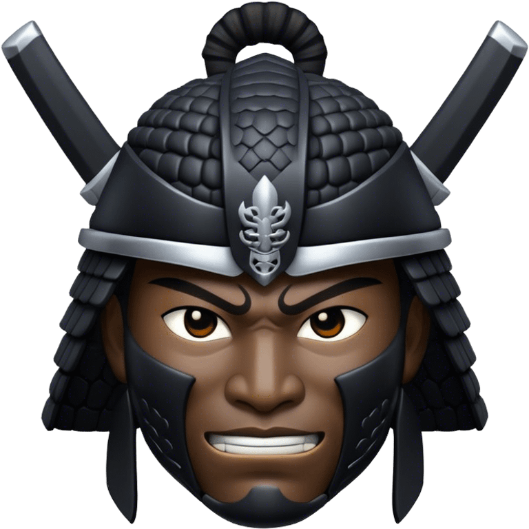 a black samurai head emoji