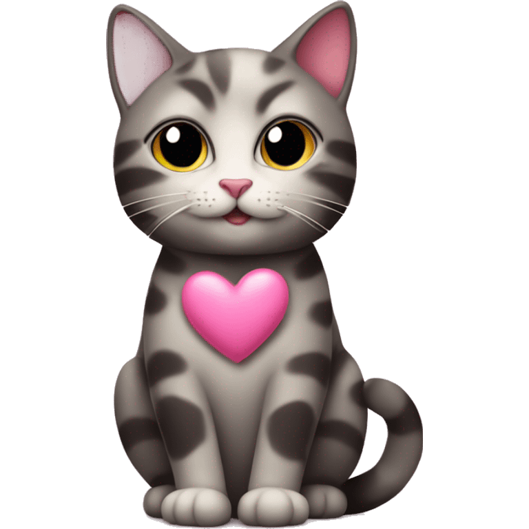 cat in love with pink hearts  emoji