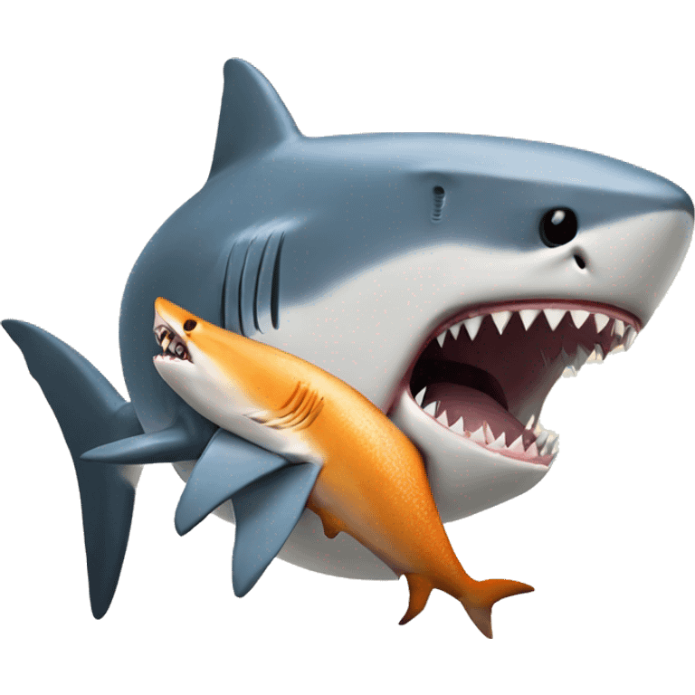 A shark eating a fish emoji