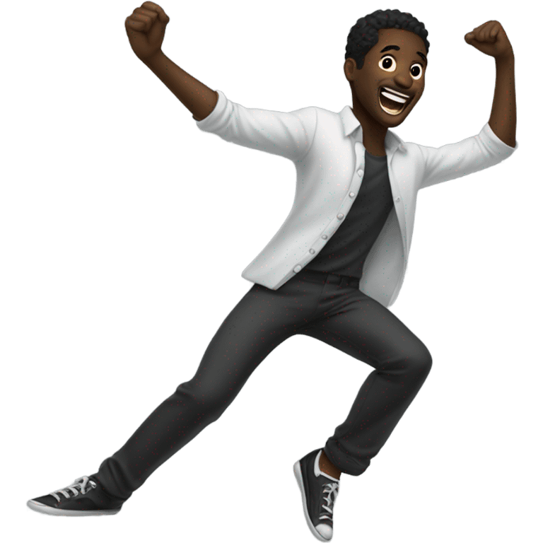 Black man dancing by himself emoji