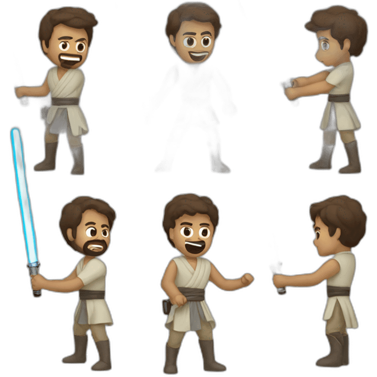 teo man light saber fight emoji