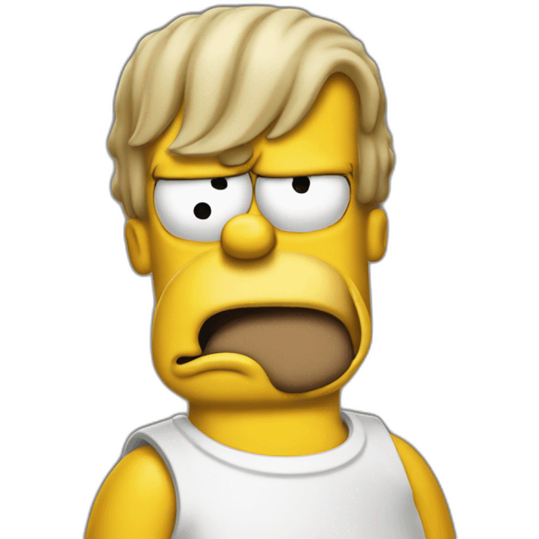 Homer Simpson with hair emoji