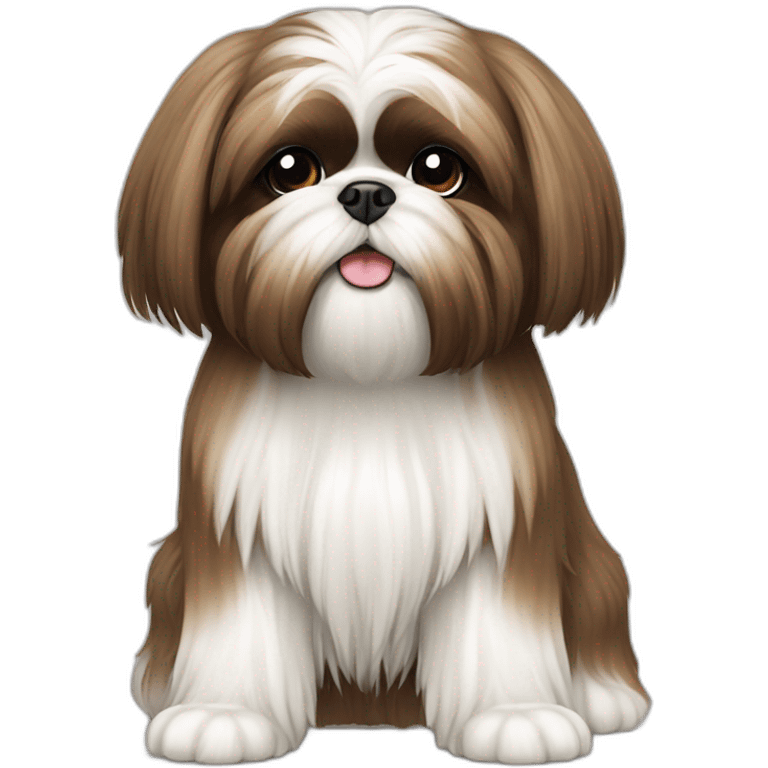 Dog Shih Tzu with long wool full-height  emoji