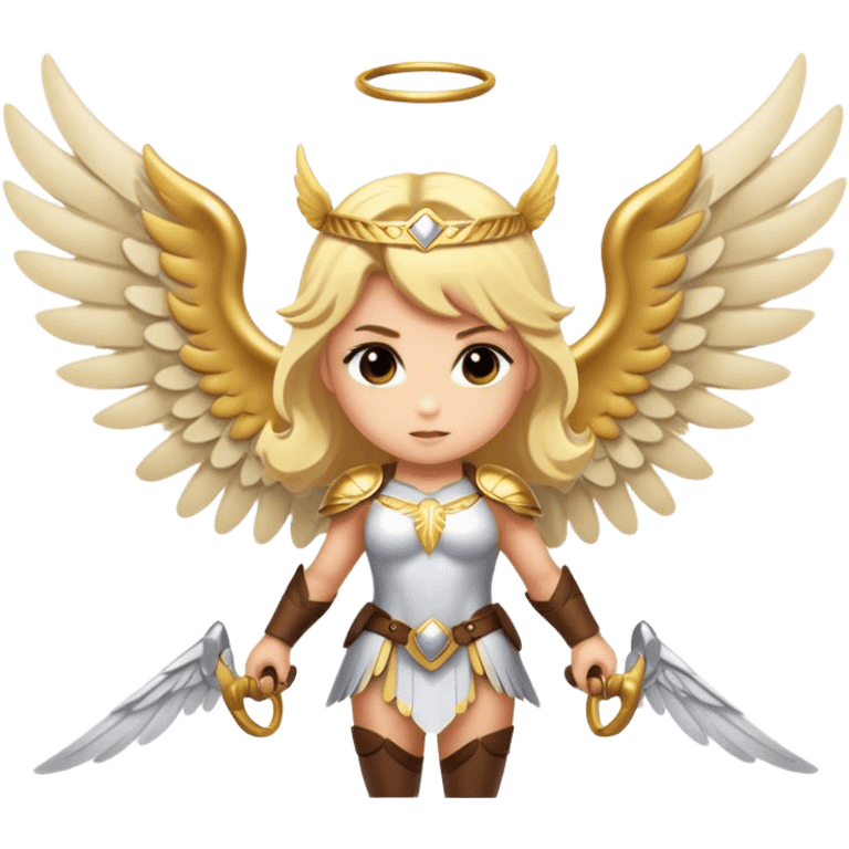 Blonde Valkyrie with wings  emoji