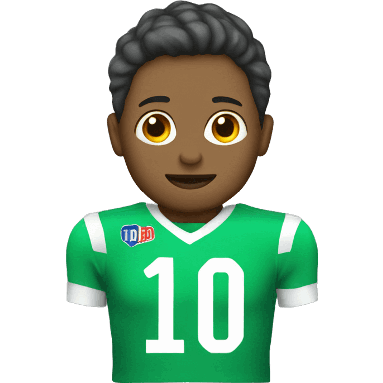 Green Football shirt with number 10 emoji