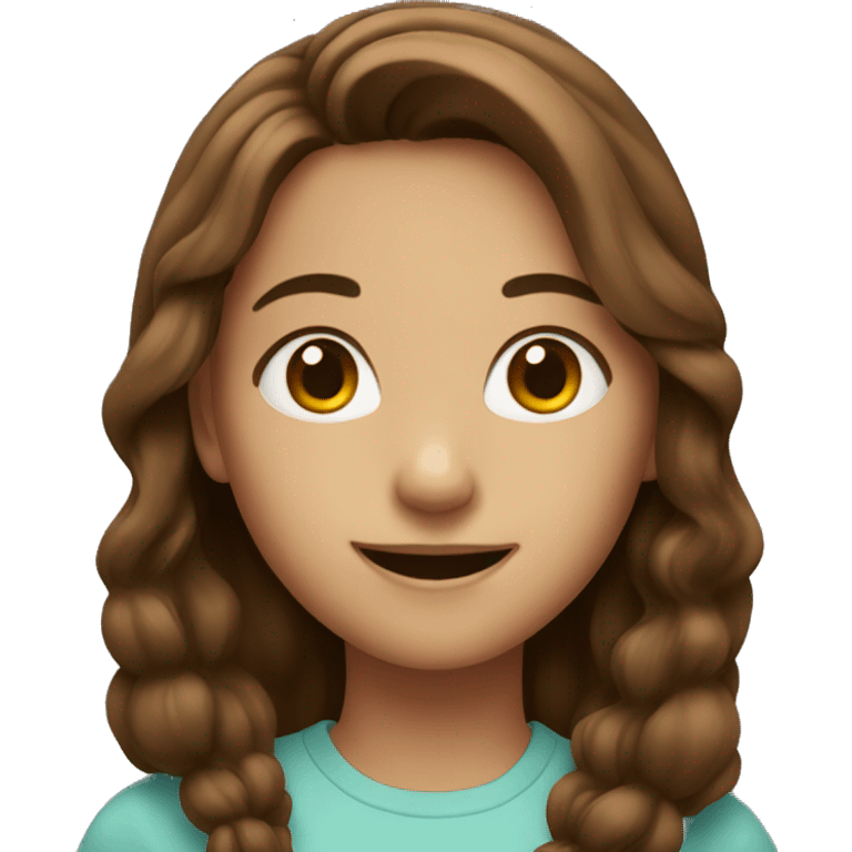 smiling girl with brown hair emoji