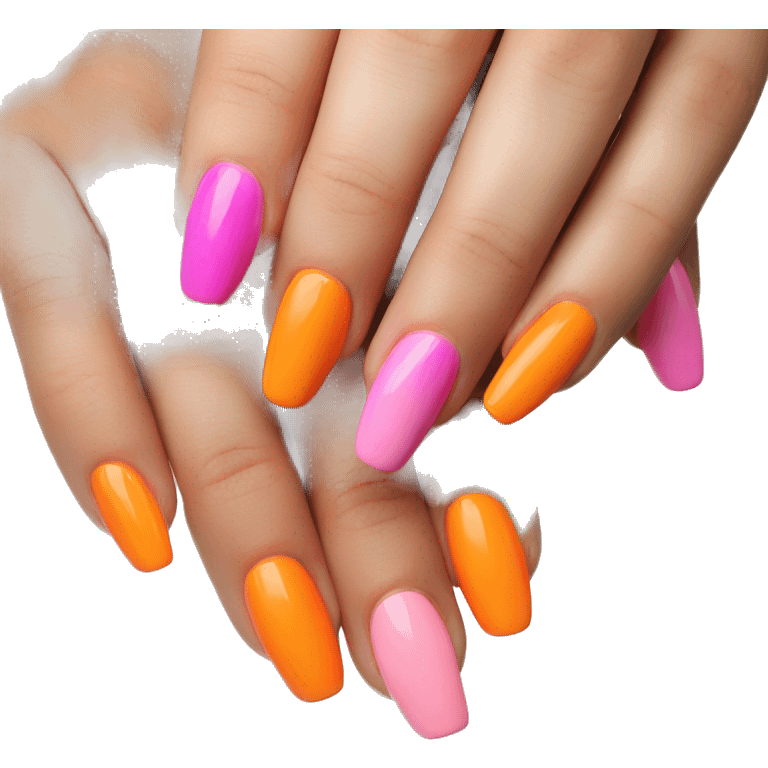 orange and pink nails emoji