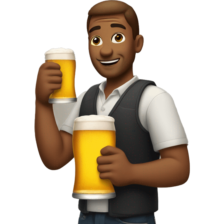 Man holding beers emoji