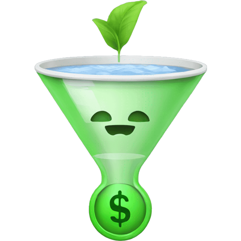 sales funnel with green money emoji