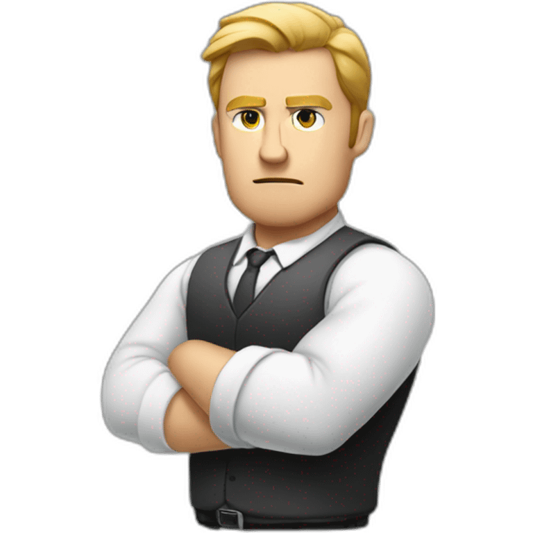 White Man HR-manager crossed arms angry emoji