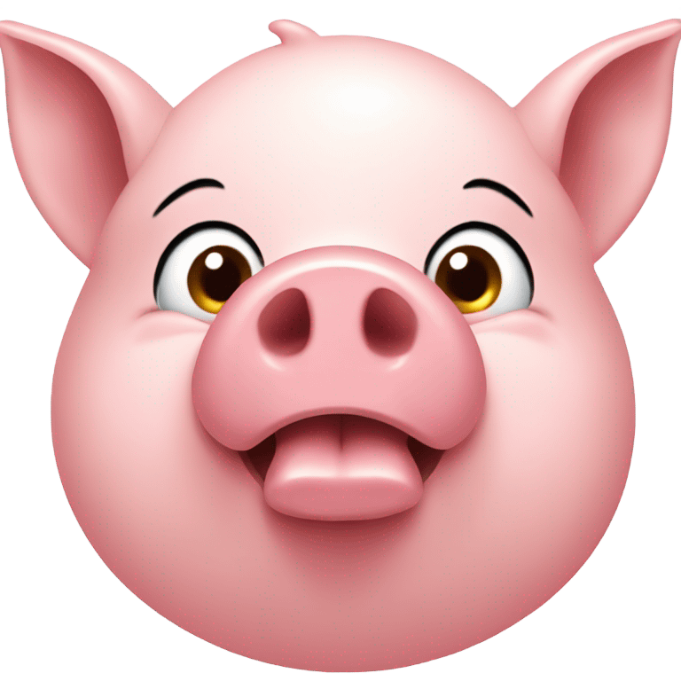 Pig  putting  lip gloss  on emoji